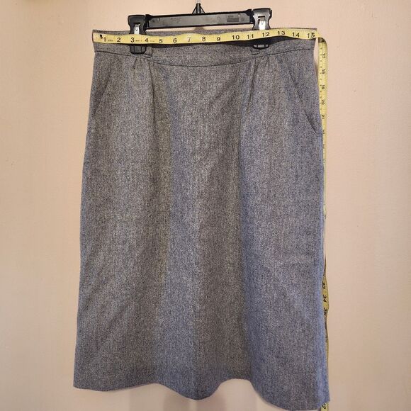 Pant Her 100% Wool Gray Skirt  Medium A Line VTG Office Work Formal Wear - Picture 2 of 6